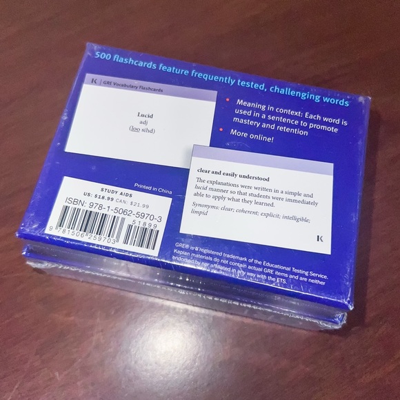 Kaplan Test Prep GRE 500 Vocabulary Flashcards, Fifth Edition - Picture 3 of 4